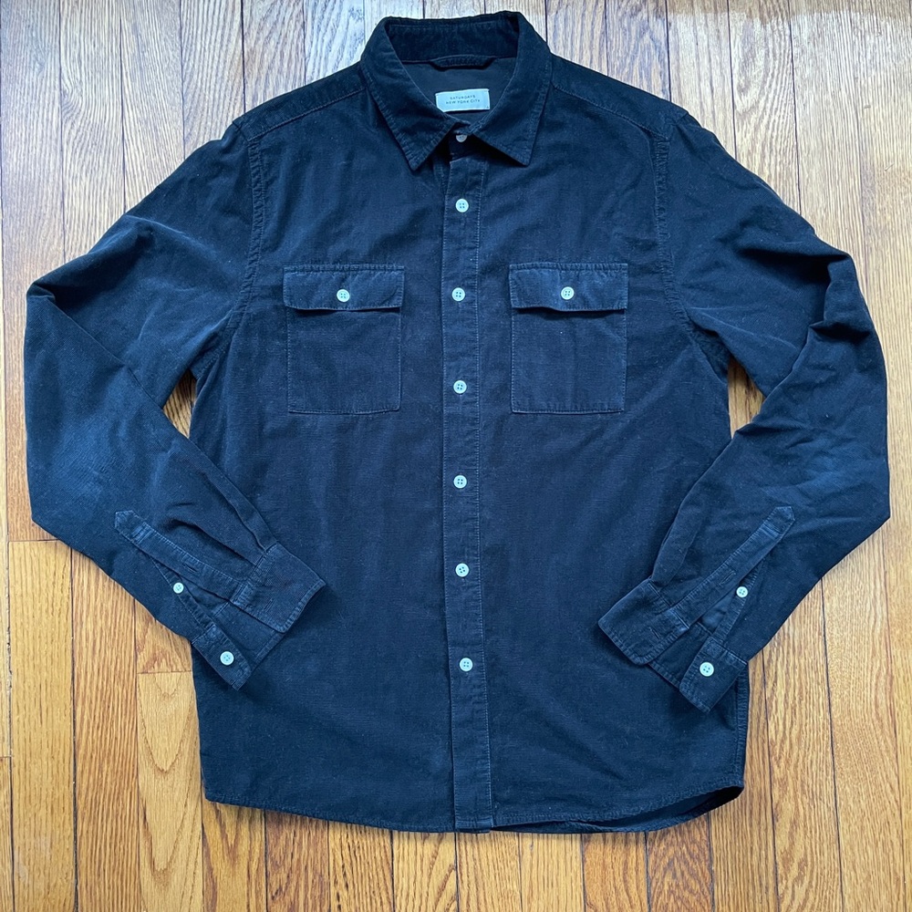 Navy Blue Men’s Button-Up Shirt
